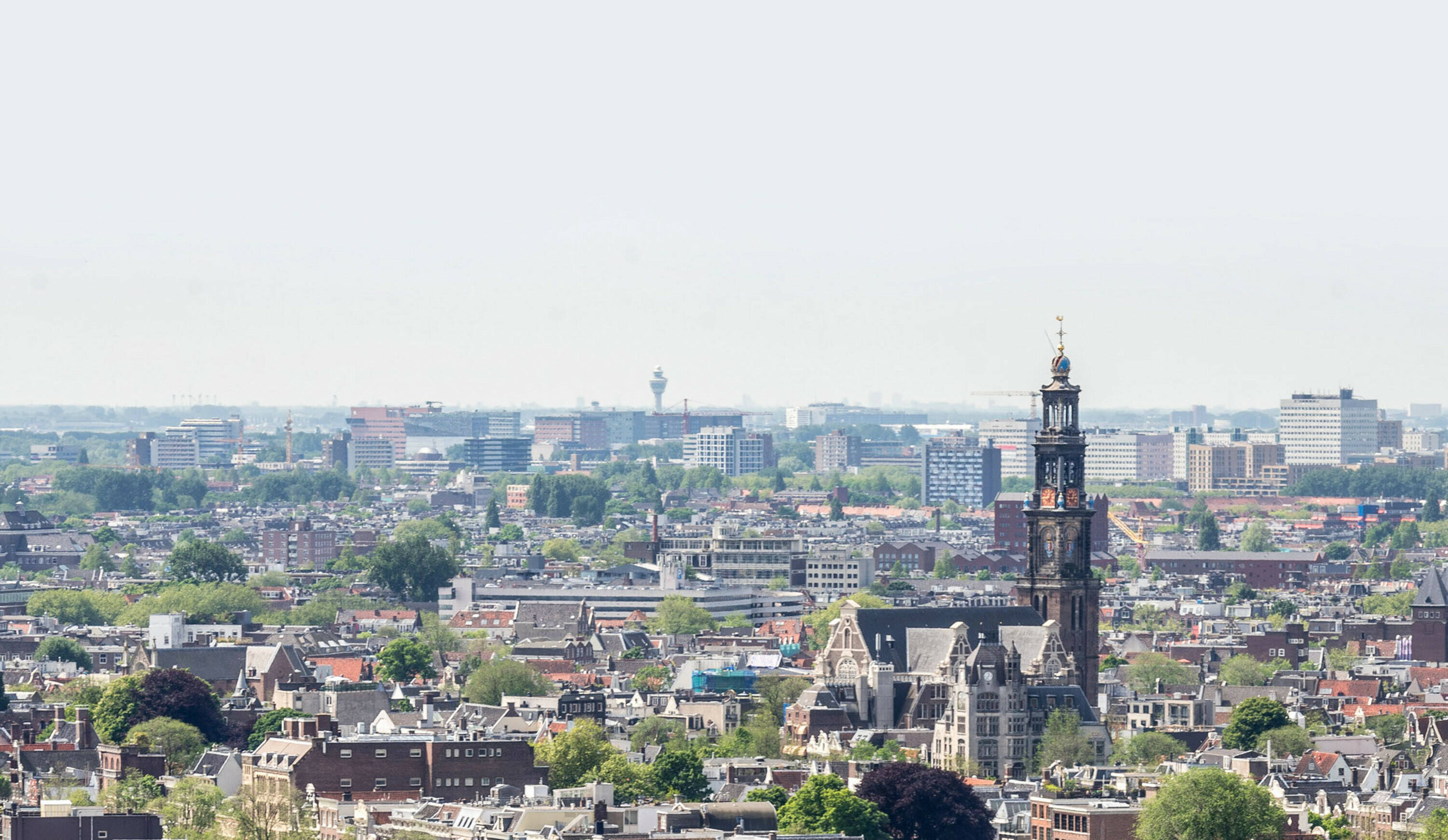 sfeerfoto uitzicht op Amsterdam Westertoren