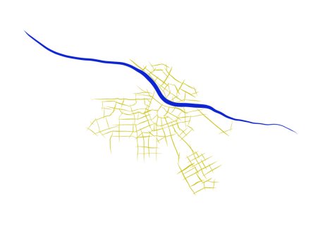 schets plattegrond Amsterdam verbinding stedelijke plekken
